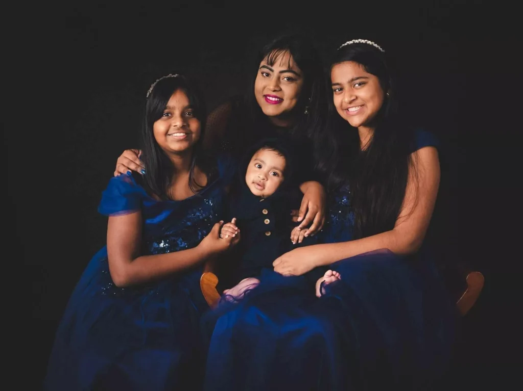 What to Wear for a Family Photoshoot: Captivating Indian Family Portrait in Ruchika Jain Studio, Wellington, New Zealand.