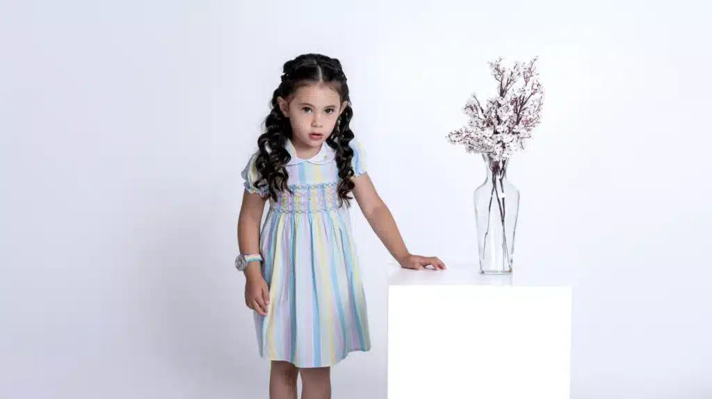 Charming Little Girl in Colorful Skirt, captured in Commercial Clothing Photography by Ruchika Jain