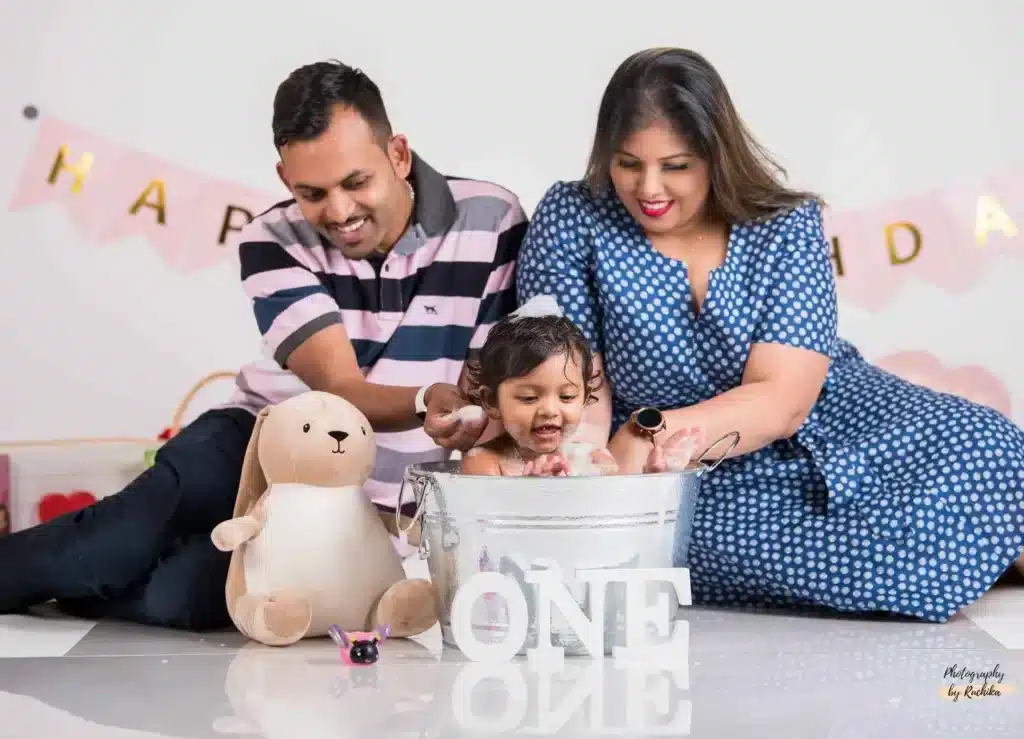 Colorful cake smash session filled with joy and laughter