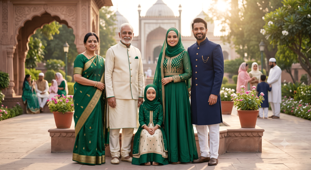 Indian Family Photoshoot Outfits for Eid